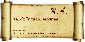 Malárcsik Andrea névjegykártya